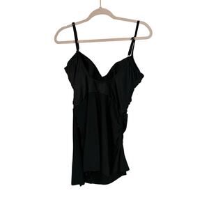 Miracle Suit Magicsuit Rita Black Swimsuit Ruched Flyaway Tummy Control Size 14